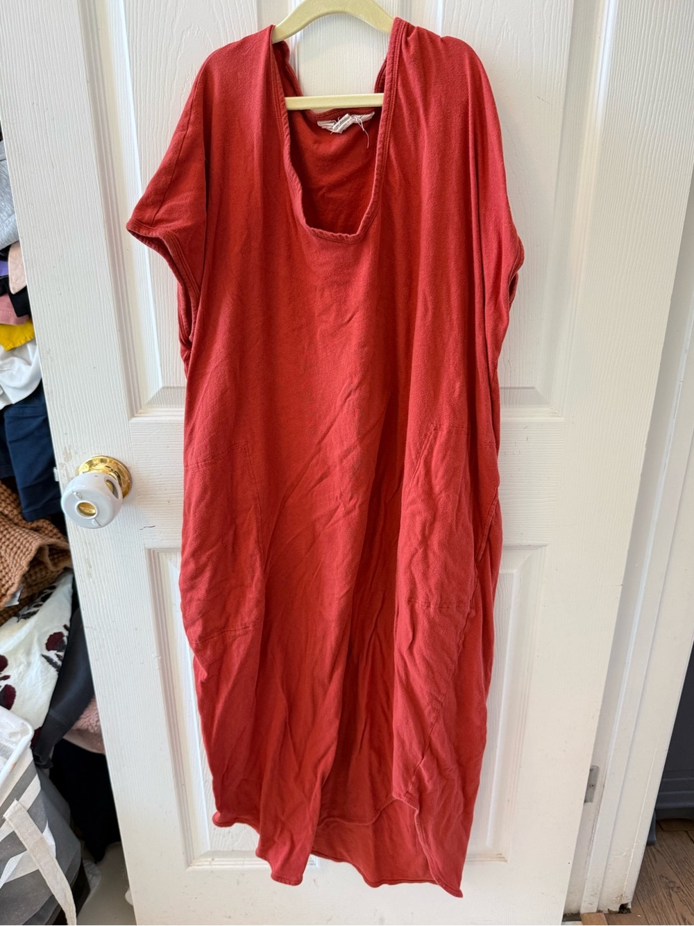 FP Beach Free People Rust Red Oversized Maxi T-Shirt Dress Size S